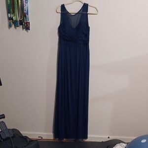 David's Bridal Deep Blue Maxi Dress